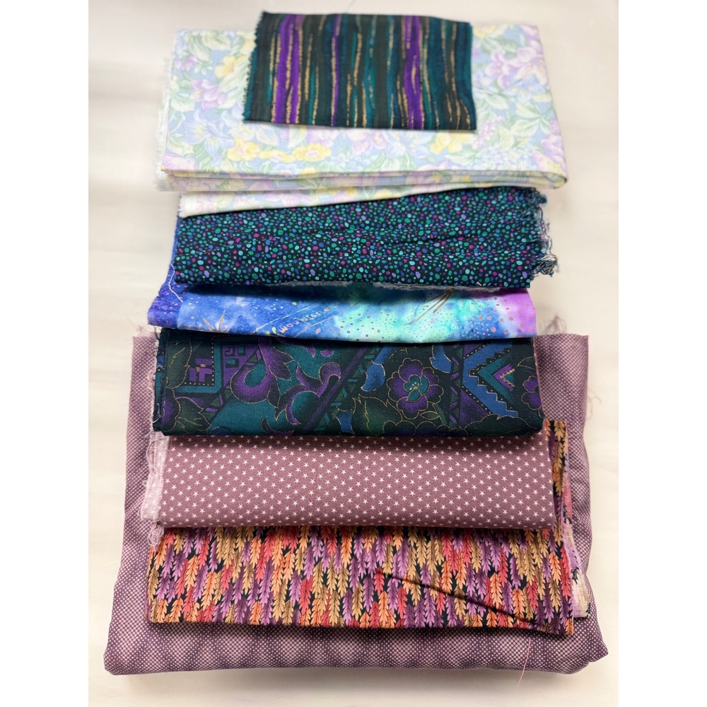 Vintage Fabric 6 Yards Bundle Purple Quilting Lot